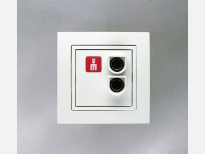 Ổ cắm kết nối với 2 công tắc cuộc gọi kéo dài, gắn tường - 70017160